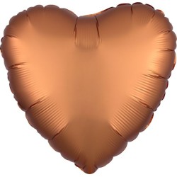 BALLON METALLIQUE COEUR SATIN AMBRE 43 CM