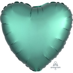 BALLON METALLIQUE COEUR SATIN JADE 43 CM
