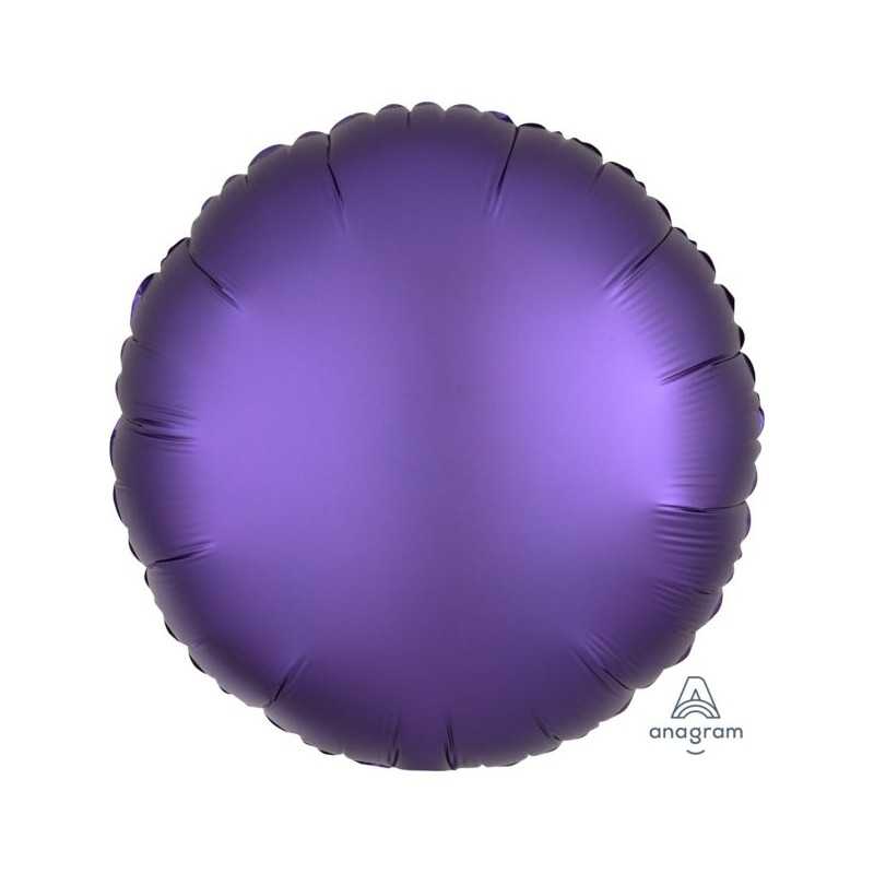 BALLON METALLIQUE ROND SATIN VIOLET ROYAL 43 CM