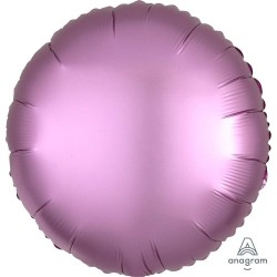 BALLON METALLIQUE ROND SATIN FLAMINGO 43 CM