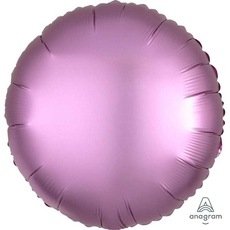 BALLON METALLIQUE ROND SATIN FLAMINGO 43 CM