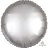 BALLON METALLIQUE ROND SATIN GRIS PLATINE 43 CM