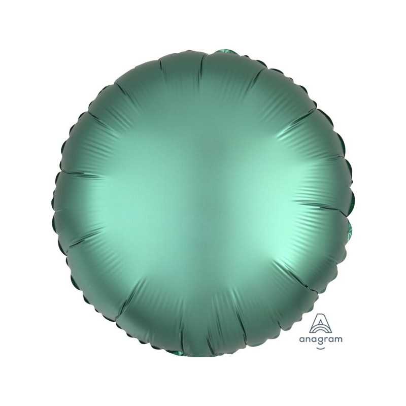 BALLON METALLIQUE ROND SATIN JADE 43 CM