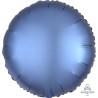 BALLON METALLIQUE ROND SATIN BLEU AZUR 43 CM