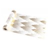 CHEMIN DE TABLE VELOURS BLANC TREE SPIRIT IMPRESSION OR 28 CM X 3 M