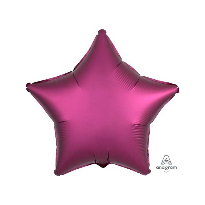 BALLON METALLIQUE ETOILE SATIN POMEGRANA FUSCHIA 43 CM