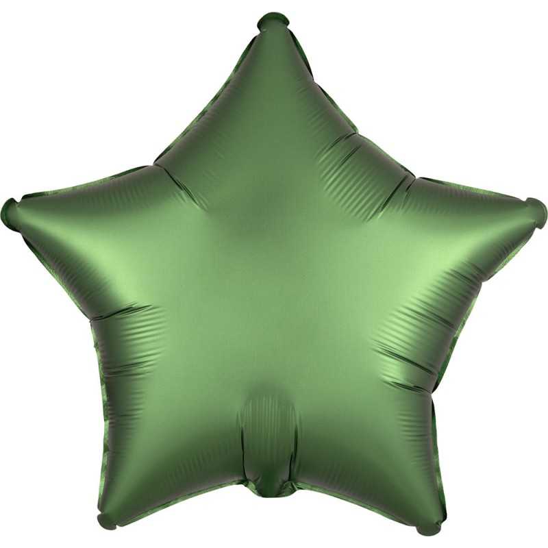 BALLON METALLIQUE ETOILE SATIN VERT EMERAUDE 43 CM
