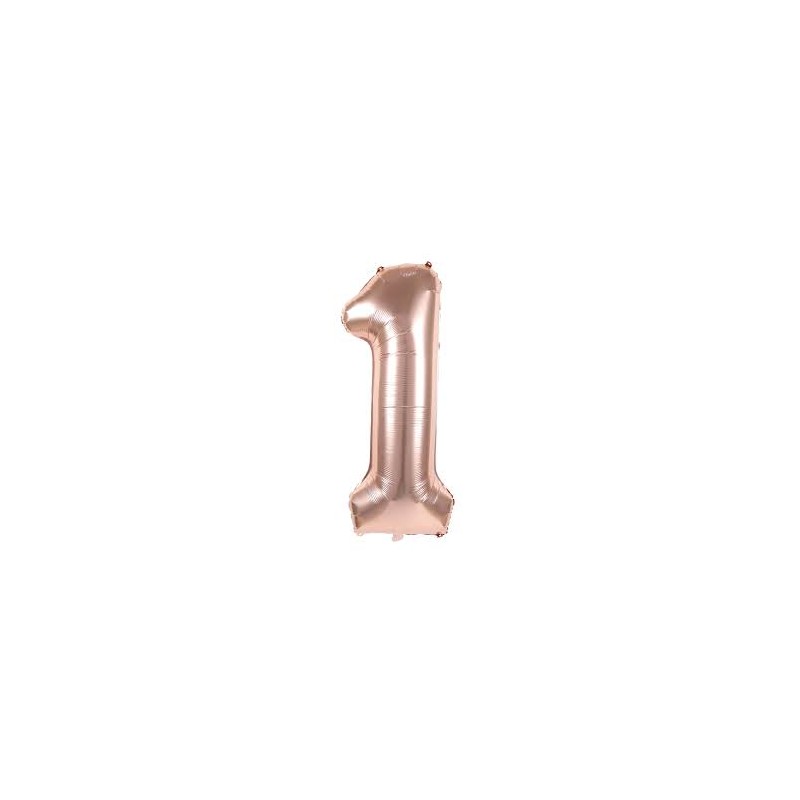 BALLON METALLIQUE CHIFFRE 1 102 CM ROSE GOLD