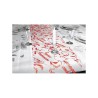 CHEMIN DE TABLE ORGANZA JOYEUX ANNIVERSAIRE 5 METRES ROUGE