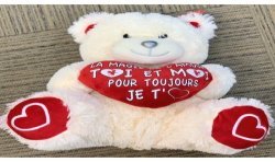 PELUCHE OURS 30 CM LA MAGIE DE L'AMOUR