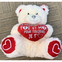 PELUCHE OURS 30 CM LA MAGIE DE L'AMOUR