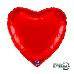 BALLON METALLIQUE COEUR 46 CM RED OU ROUGE