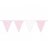 GUIRLANDE 12 FANIONS ROSE PASTEL 3 METRES