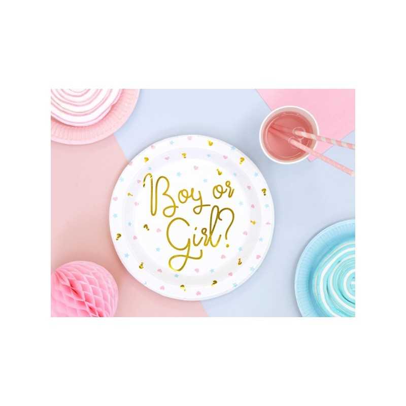 6 ASSIETTES BABY SHOWER BOY OR GIRL 23 CM
