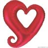 BALLON METALLIQUE COEUR GEANT CHAINE ROUGE 94 CM