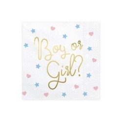 20 SERVIETTES BOY OR GIRL 33 X 33 CM