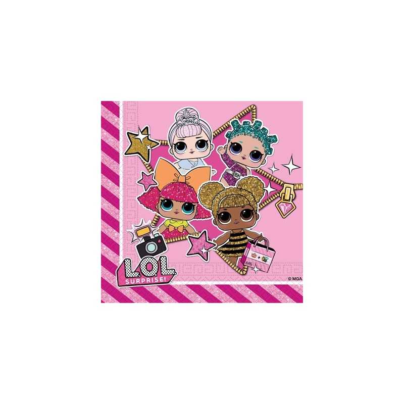 20 SERVIETTES LOL SURPRISE 33 X 33 CM
