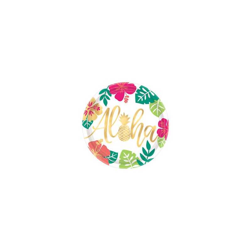 8 ASSIETTES ANANAS ALOHA 26 CM
