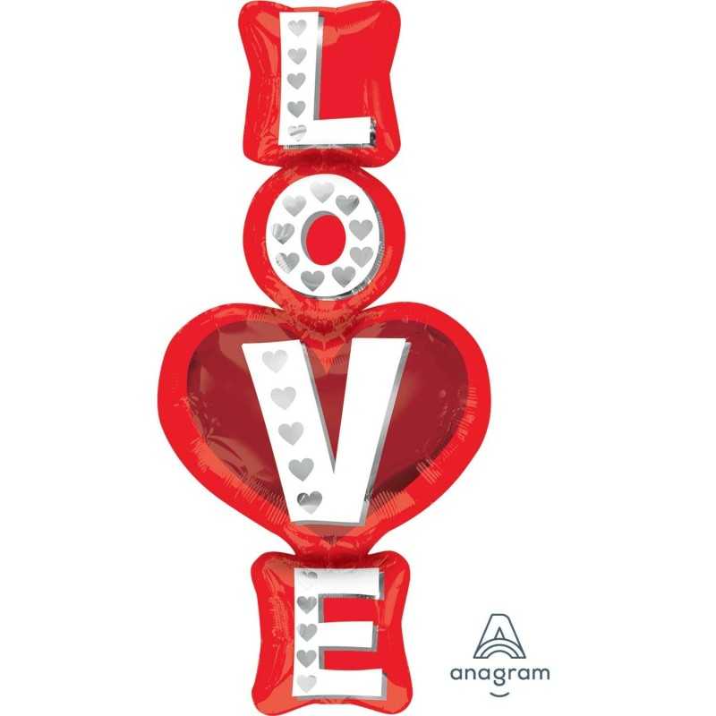 BALLON METALLIQUE LOVE 50 CM X 99 CM 