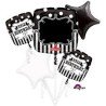 BOUQUET DE 5 BALLONS METALLIQUES HAPPY BIRTHDAY