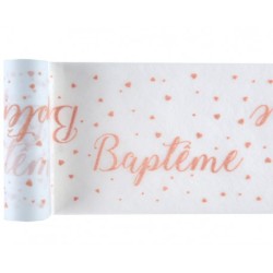 CHEMIN DE TABLE BAPTEME CORAIL 15 CM X 5 M