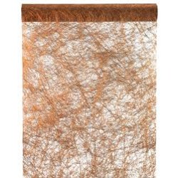 CHEMIN DE TABLE FANON METALLISE CUIVRE