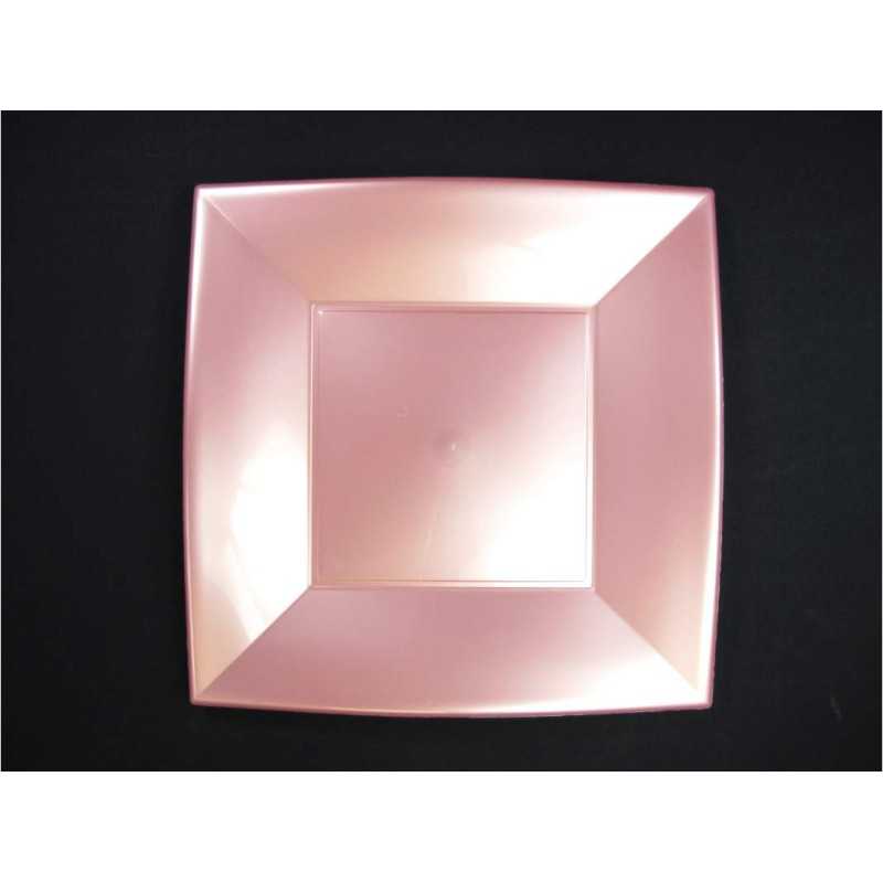 8 GRANDES ASSIETTES CARRÉES PECHE PERLE 29 CM