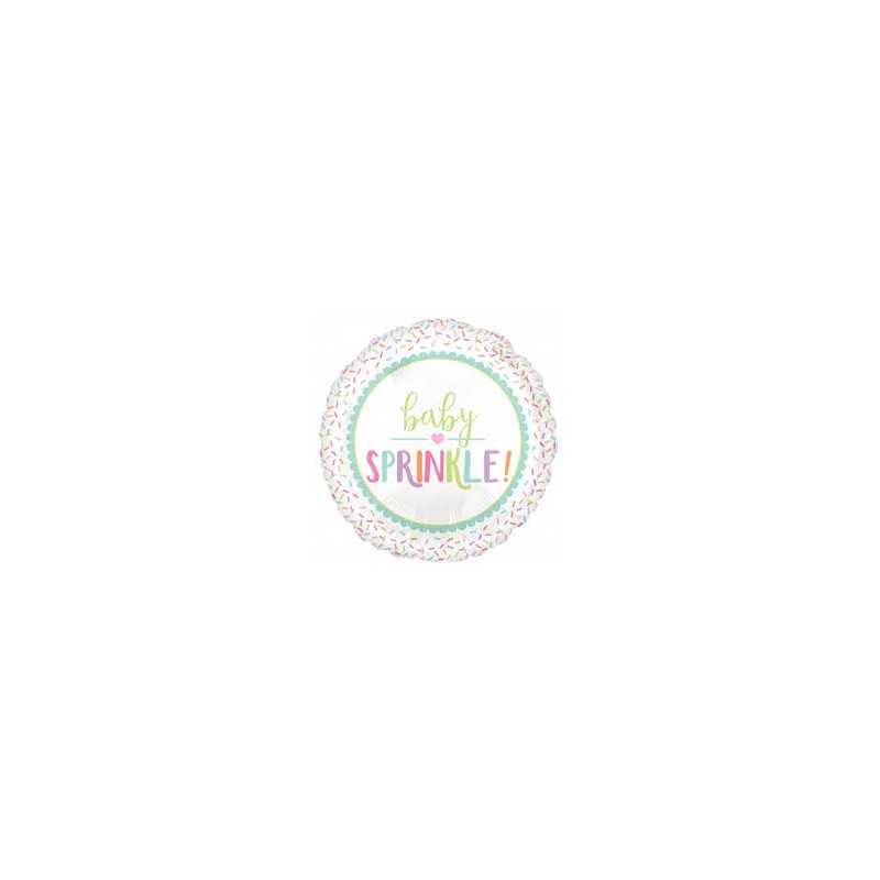 BALLON METALLIQUE ROND BABY SPRINKLE 43 CM 