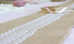 TOILE DE JUTE AVEC DENTELLE 14.5 CM X 5 M