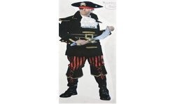 DEGUISEMENT PIRATE VELOUR NOIR ET OR TAILLE 48/50