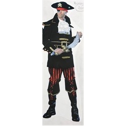 DEGUISEMENT PIRATE VELOUR NOIR ET OR TAILLE 48/50