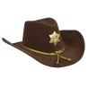 CHAPEAU DE COW BOY MARRON AVEC ETOILE DE SHERIF