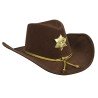 CHAPEAU DE COW BOY MARRON AVEC ETOILE DE SHERIF 