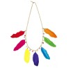 COLLIER AVEC PLUMES PEACE AND LOVE