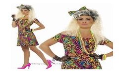 DEGUISEMENT DISCO ROBE LEOPARD FLUO TAILLE M