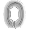 BALLON METALLIQUE LETTRE O ARGENT 102 CM
