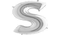 BALLON METALLIQUE LETTRE S ARGENT 101CM