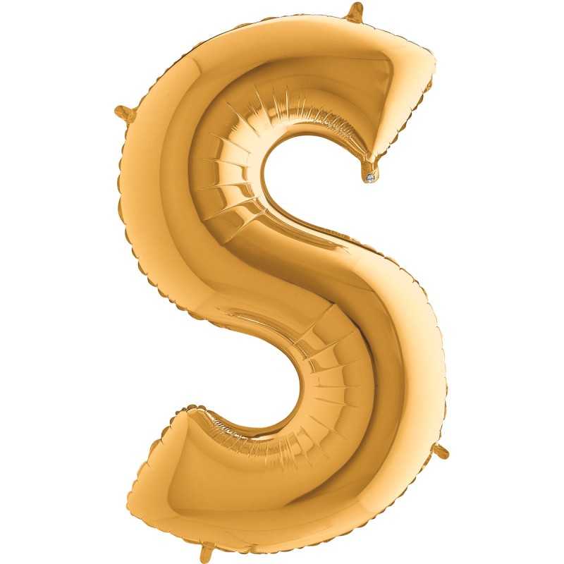 BALLON METALLIQUE LETTRE S OR 101CM