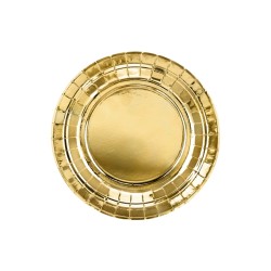 6 ASSIETTES CARTON OR 18 CM