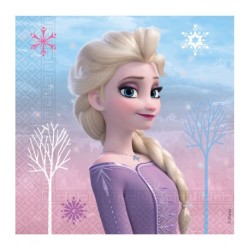 20 SERVIETTES REINE DES NEIGES 33 X 33 CM