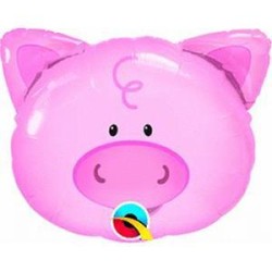 BALLON METALLIQUE TETE DE COCHON 30 CM