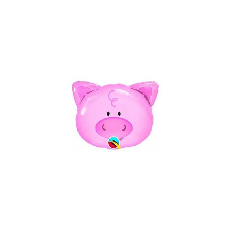 BALLON METALLIQUE TETE DE COCHON 30 CM
