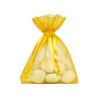 SACHET ORGANZA PAR 10 JAUNE POUSSIN