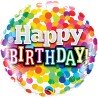 BALLON METALLIQUE CONFETTIS HAPPY BIRTHDAY 23 CM