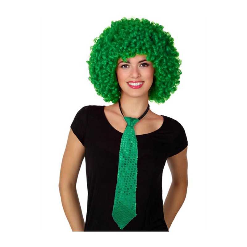 CRAVATE VERTE A SEQUINS OU PAILLETTES