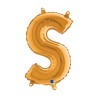 BALLON METALLIQUE LETTRE S OR 35 CM