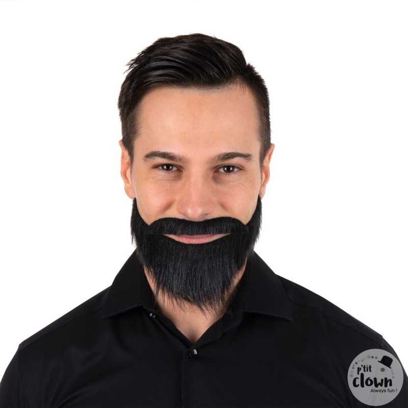 MOUSTACHE + BARBE COLLIER NOIR