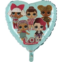 BALLON METALIQUE 45 CM LOL SURPRISE COEUR BLEU