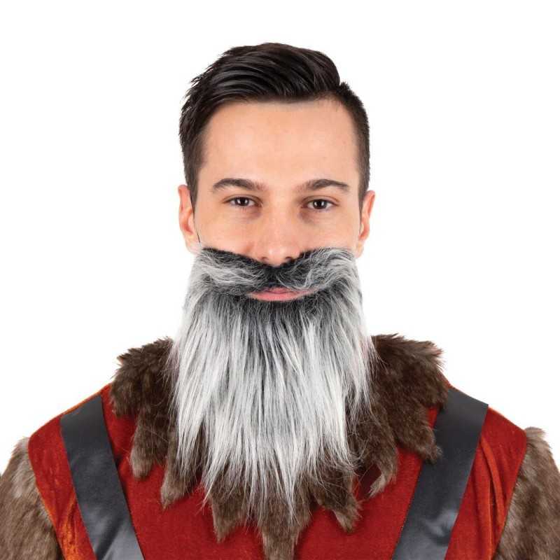 MOUSTACHE + BARBE RAIDE GRISE