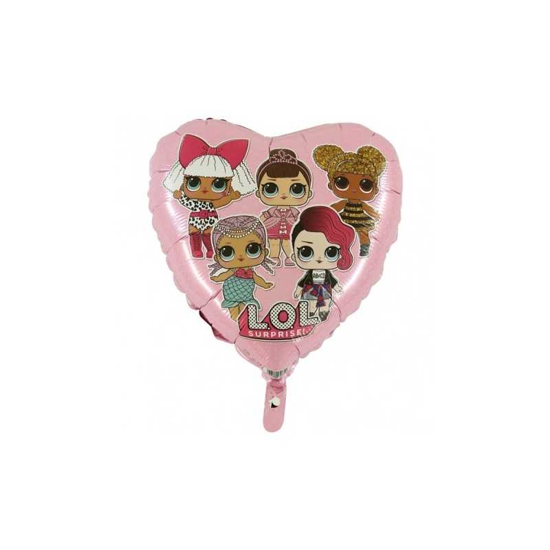 BALLON METALIQUE 45 CM LOL SURPRISE COEUR ROSE